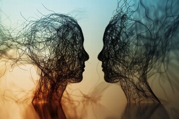 Visualizing self-reflection and personal growth through introspection.