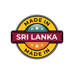 Made in Sri Lanka label icon emblem isolated on white background