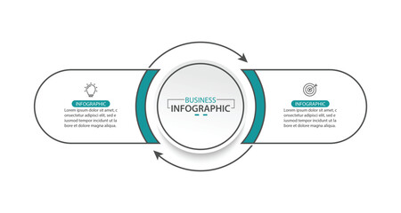 Business infographics. Infographics with 2 steps or options