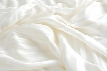 Obraz premium Creamy White Silk Fabric Drape Abstract Background