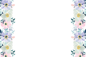 Watercolor flower frame for design.