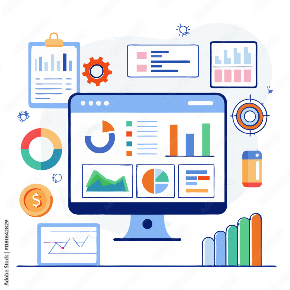 Poster dynamic project dashboard showcases real time metrics, analytics, and visual data representations fo