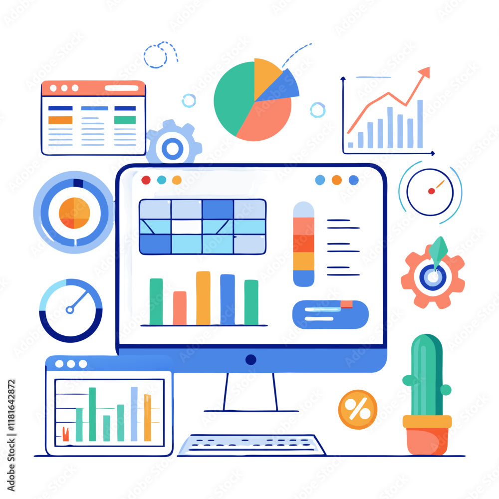 Poster real time metrics and analytics are visualized on a project dashboard featuring graphs, charts, and 