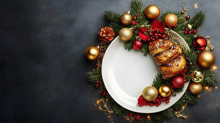 Holiday Feast Decorates Plate with Festive Cheer Delightfully