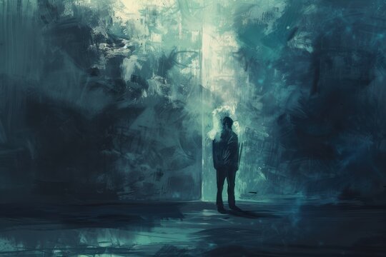 Introspection and self-analysis concept with a person reflecting quietly.