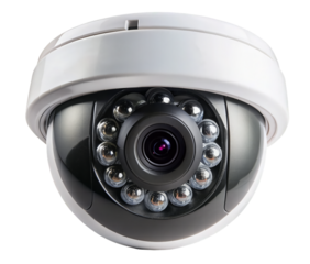 Close-up of cctv camera isolated