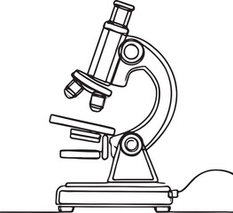 Line Drawing Microscope. Precision Tool for Biological Research