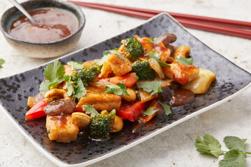 Sweet and Sour Tofu Stir Fry with Vegetables