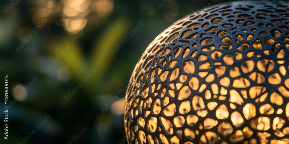 Aufkleber close up of a lamp cap shade showcasing outdoor texture, featuring intricate details that highlight 