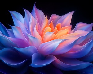 Vibrant lotus flower with colorful petals.