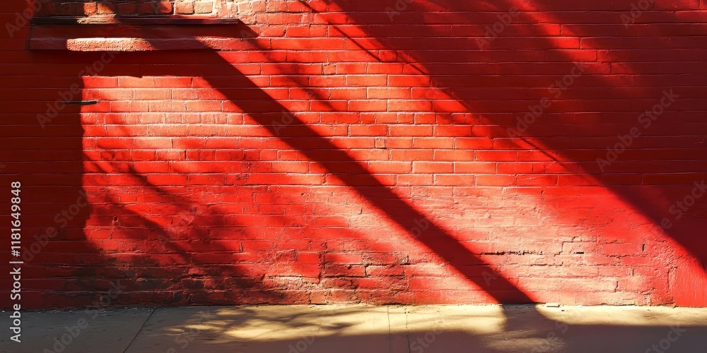 Aufkleber vibrant summer shadows cast dramatically against a red brick wall backdrop create a striking visual 