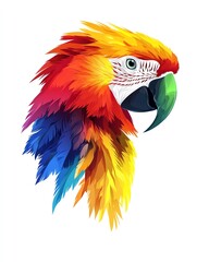 Obraz premium Vibrant parrot head illustration with colors.