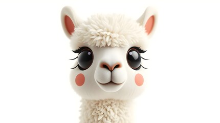 adorable white alpaca on clean backdrop for modern branding visuals