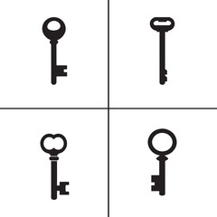 vector of black silhouette of key