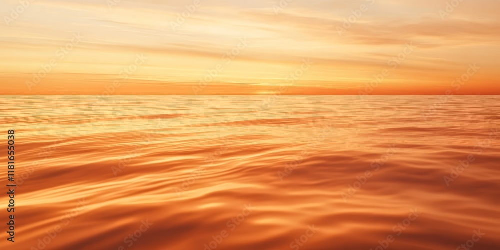 Poster vibrant orange sea waves gently roll toward the horizon, creating a stunning view that showcases the