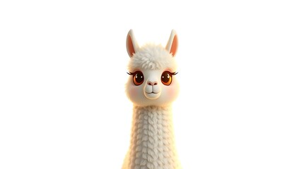 Fototapeta premium minimalist design featuring white alpaca for creative marketing and branding uses