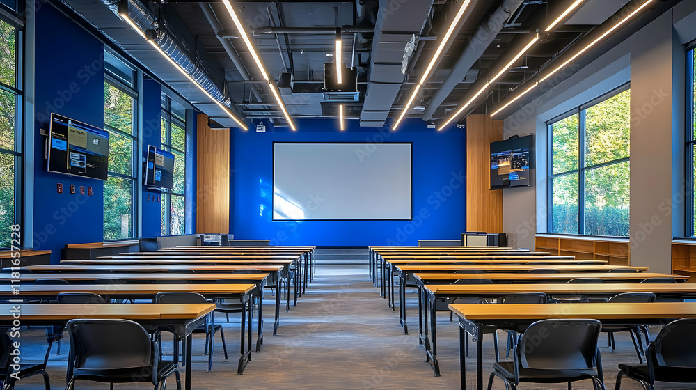 Aufkleber modern classroom design enhances learning with technology integration effectively