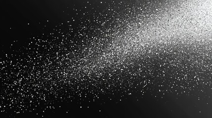 Obraz premium Abstract White Particles on Black Background, Sparkle Effect, Glitter Pattern, Night Sky, Star Dust, Minimalist Design