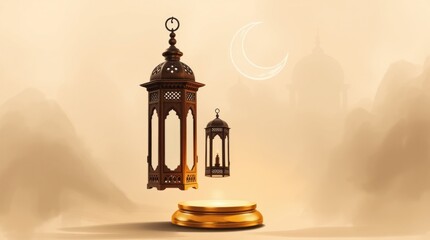 islamic background lantern lamp ramadan kareem modern random
