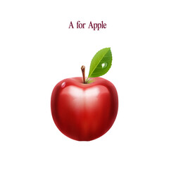 A for Apple - 1 flash card for school education purpose 