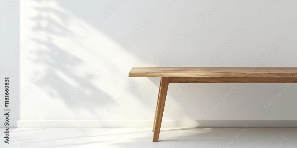 Leinwandbilder wooden table featured on a pristine white background, showcasing the beauty of the wooden table desi