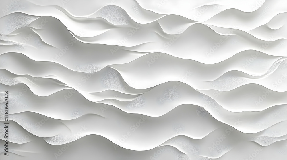 Poster white abstract waves flow smoothly and elegantly