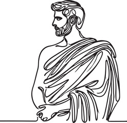 Vector Art of Man in Toga - Simple Line Drawing
