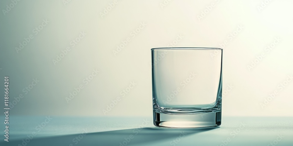 Poster empty glass used as a background, creating a minimalist aesthetic. this empty glass serves as a back