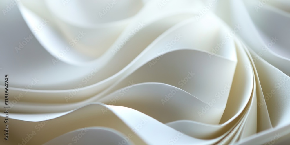 Poster Abstract paper cards in shallow depth of field display intricate curves and textures. The paper cards create a visually interesting composition, showcasing the beauty of paper cards in design.