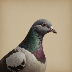 A watercolor-style pigeon painting with a clear background.