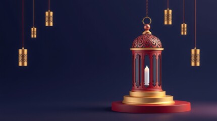 Fototapeta premium islamic background lantern lamp ramadan kareem modern random