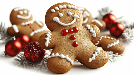 Gingerbread Cookies Decorate with Festive Ornaments Beautifully