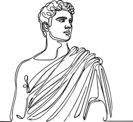 Vector Art of Man in Toga - Simple Line Drawing