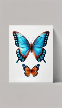 Two beautiful Butterflies isolated on a white background
