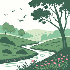 landscape with trees