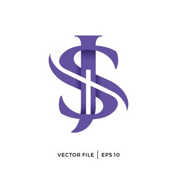Classic JS SJ letter initials logo design with cross