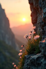 sunset in the mountains
