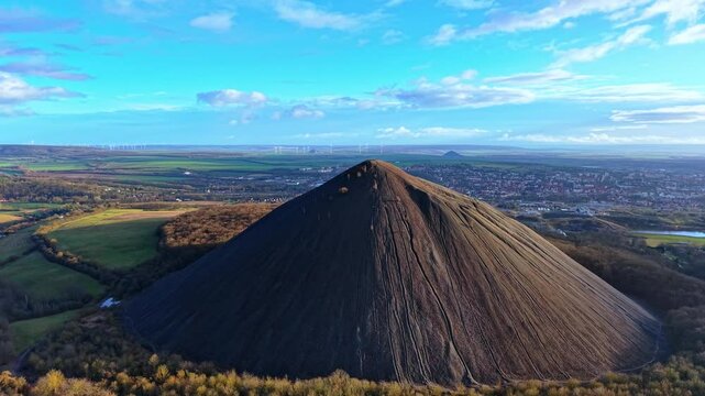 An aerial view of the mining dump near Sangerhausen in Germany