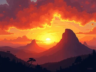 sunrise in the mountains