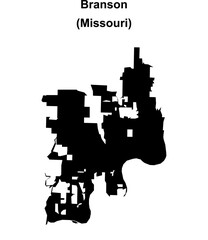 Branson (Missouri) blank outline map