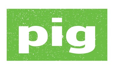 Fototapeta premium pig text written on green stamp sign.
