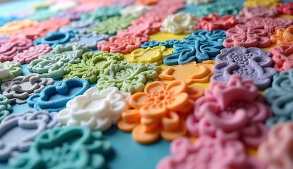 Obraz premium close up of colorful wool