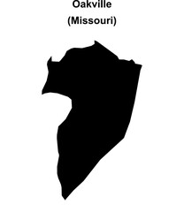 Oakville (Missouri) blank outline map