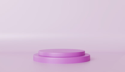 Elegant Two Tiered Lilac Purple Round Pedestal Display Stand Mockup