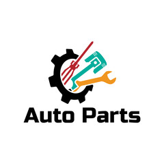 Auto parts logo design. Automotive parts, automobile repairing car, vector design and illustration