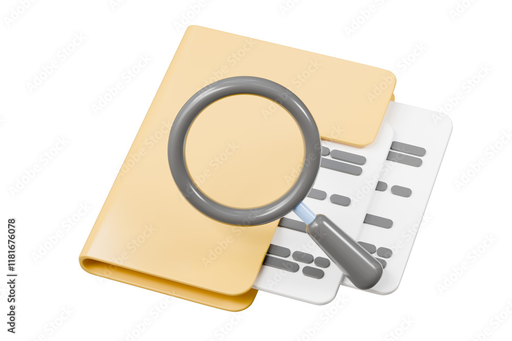 Poster 3d minimal business file folder documents note paper icon. sheets of paper with detail. approved doc