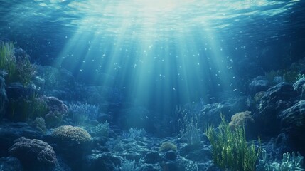 Fototapeta premium Enchanted Underwater Realm: A Breathtaking Coral Reef Scene