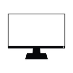 Computer monitor black and white symbol and clip art design