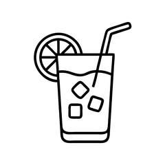 arnold palmer lemonade and iced tea icon, drinks line art, drinks vector - simple black line art icon of arnold palmer lemonade and iced tea perfect for logos, and drinks-themed designs.