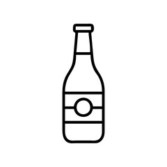 beer bottle icon, drinks line art, drinks vector - simple black line art icon of beer bottle perfect for logos, and drinks-themed designs.